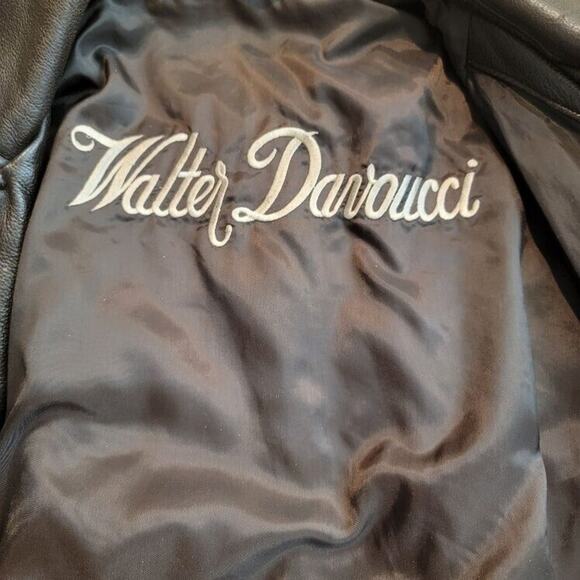 Walter Davoucci Double Breasted Blazer men's Leather Coat SzLarge - Picture 4 of 12